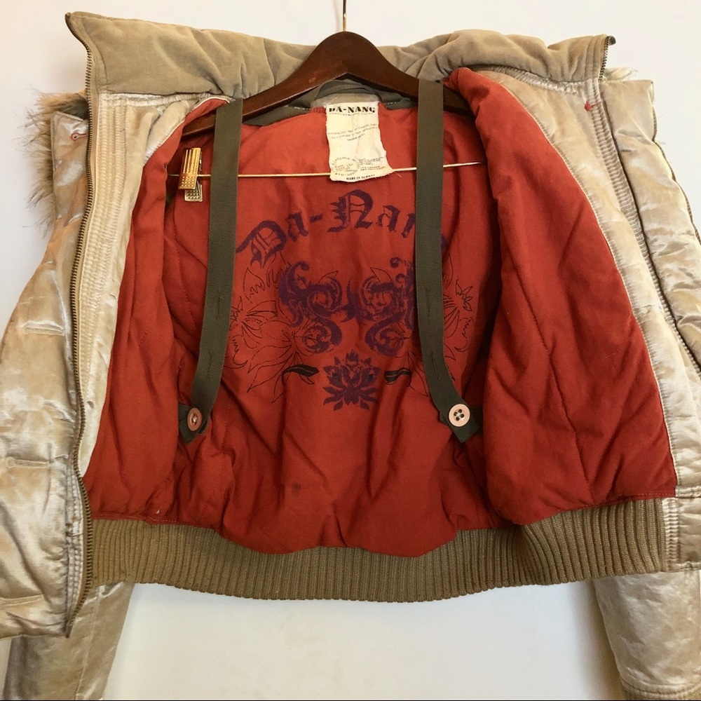 Da-Nang RARE Couture Faux Fur Military Puffer Coat